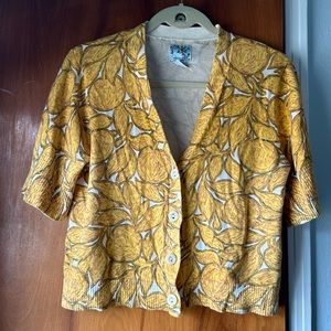 Anthropologie size Medium cropped sweater yellow